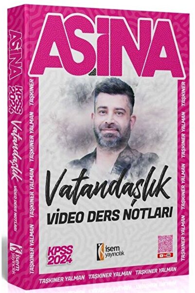 İsem Yayınları İsem 2024 KPSS Vatandaşlık Aşina Video Ders Notları - Taşkıner...