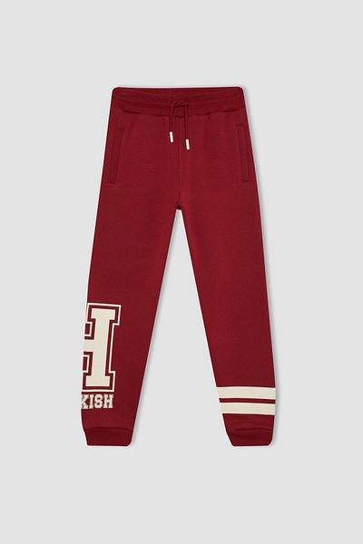 DeFacto Boy's Printed Lace-Up Waist Elastic Leg Pocket Thick Sweatpants B2237A823Wn