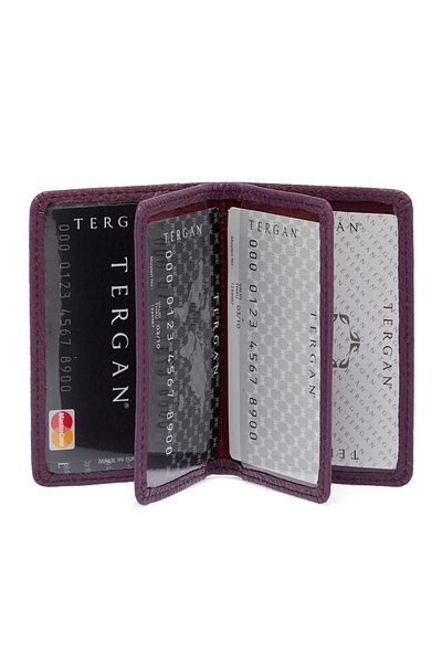 Tergan Purple Leather Unisex Card Holder 01601c48