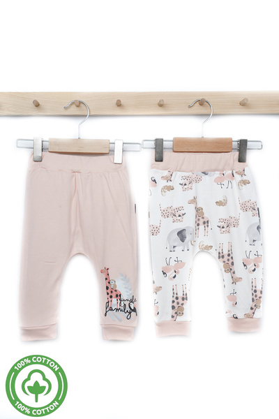 Rise Raba Baby 100% Cotton Printed Set of 2 with Elastic Bottom Legs 3-18 Months