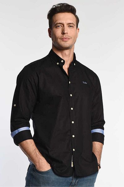 UCLA Jackson Black Oxford Embroidered Men's Shirt