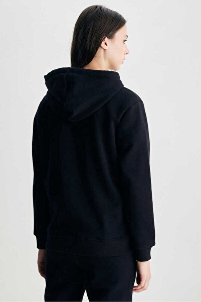 UCLA Γυναικείο φούτερ RILEY Μαύρη κουκούλα με κέντημα Standard Fit