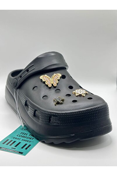 Sonimix 0129 Siyah Dolgu Taban Terlik-crocs