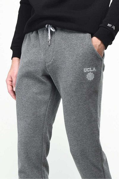 UCLA Pantaloni de trening pentru bărbați - luxurian, gri închis, tăiat și imprimat