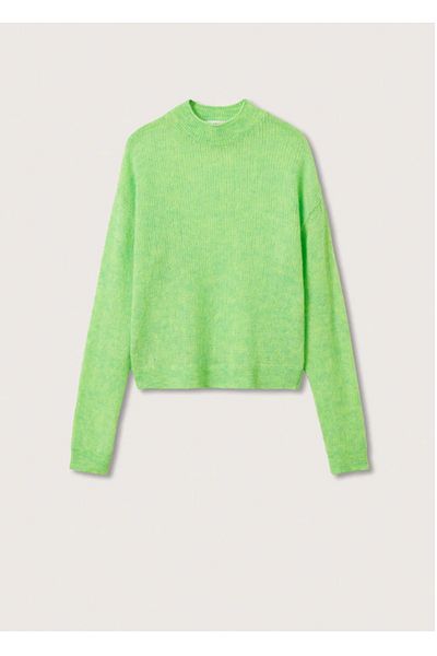 MANGO Green Perkins collar knitwear sweater