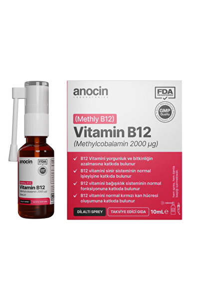 anocin Methyl Cobalamin B12 Sprey 1000 Mcg 2000 Ug 10 ml B12 Vitamin