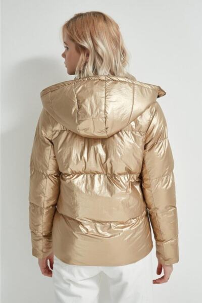 BALIENTE Palton de damă gonflabil auriu cu glugă