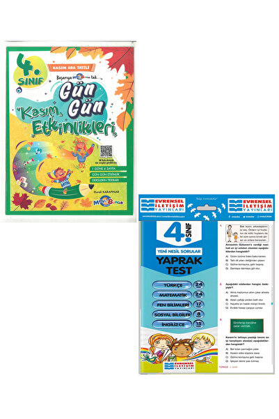 Evrensel İletişim Yayınları 4.Sınıf Mavi Boncuk Gün Gün Kasım Etkinlikleri Ar...