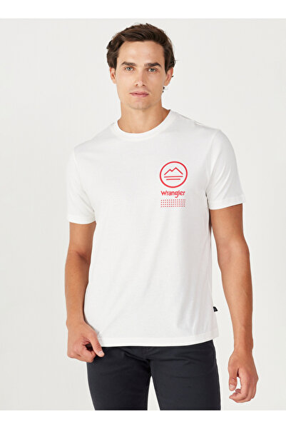 WRANGLER Crew Neck White Men's T-Shirt W232541100 Crew Neck T-shirt