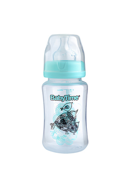 Babytime زجاجة أطفال ذات فم واسع 150 سم مكعب (bt076)