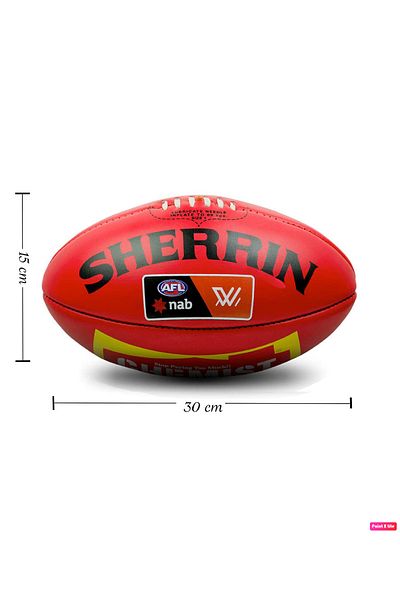 AVESSA Sherrin Afl Game Ball American Football Real Leather American Football Red
