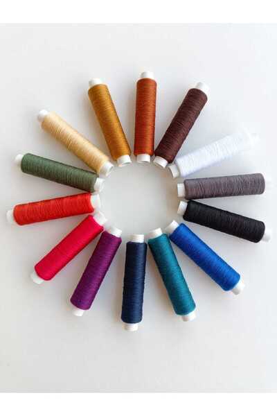 fabricorg 200 m X 14 Colors 120 Count Machine & Hand Sewing Thread Set