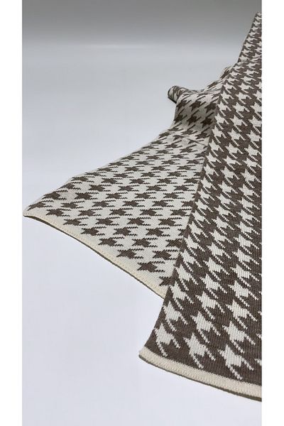 Onur Scarf - Houndstooth Pattern Winter Neck Scarf Thick Quality Fabric Woven Gramaged Product Double Sided