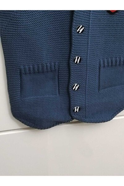 Meriç bebe Erkek Bebek ve Çocuk Mevsimlik Armalı Düğmeli Ata Triko Yelek