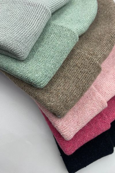 KISCHE Unisex Απλό Βασική Εγχώρια Παραγωγή Διπλωμένο Χειμερινό Σετ μπερέ 6 τεμαχίων