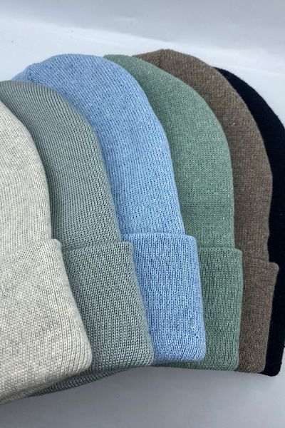 KISCHE Unisex Απλό Βασική Εγχώρια Παραγωγή Διπλωμένο Χειμερινό Σετ μπερέ 6 τεμαχίων