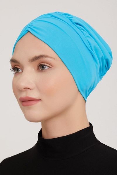 Remsa Mayo Swimsuit Gathered Sea Bonnet Turquoise 1001