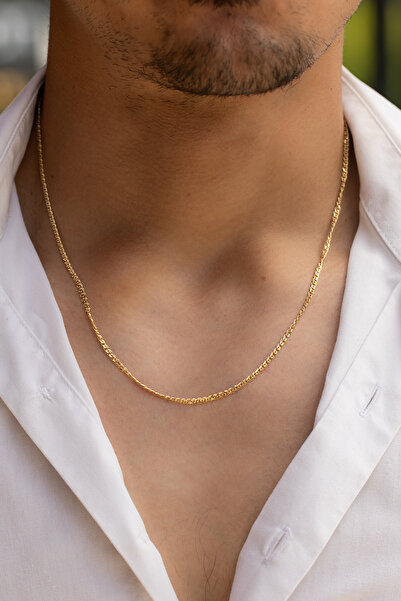 Uşaklıhafız 1945 14 Ayar Altın Düz Tilki Kuyruğu Erkek Zincir 2.40 mm