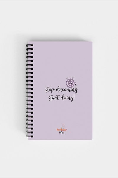 Harikalar Ofisi Stop Dreaming Start Doing Themed 14*19 Lined Notebook