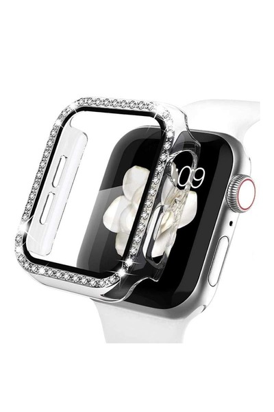 Alstrap Apple Watch 2-3-4-5-6-se-7-8-9 44mm Compatible Diamond Stone Case and Screen Protector