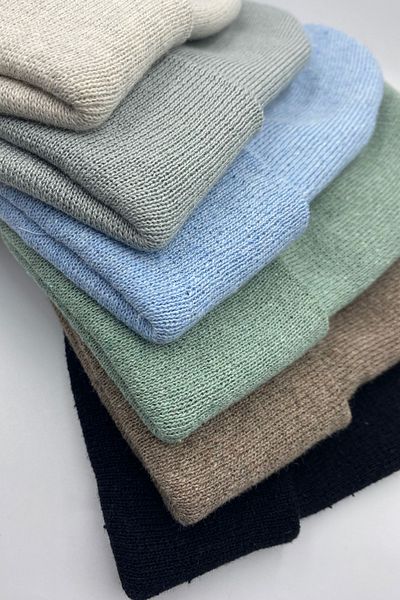 KISCHE Unisex Απλό Βασική Εγχώρια Παραγωγή Διπλωμένο Χειμερινό Σετ μπερέ 6 τεμαχίων