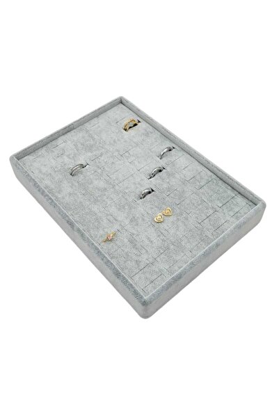 Aydın Decor Küçük Boy Süet Kumaş Batırmalı Yüzük Düzenleyicisi 24-17,5 cm (Ay...