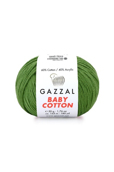 Gazzal Baby Cotton 3449 Koyu Yeşil Amigurumi Ipi 50gr