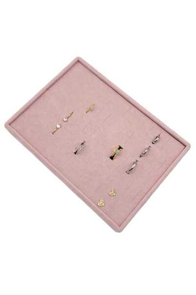 Aydın Decor Küçük Boy Süet Kumaş Batırmalı Yüzük Düzenleyicisi 24-17,5 cm (Ay...