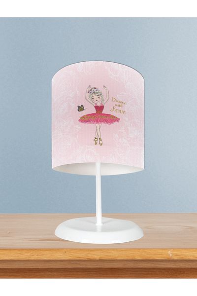 MEKTA HOME Girl Patterned Butterfly Ballerina Lampshade - Baby and Children's Room