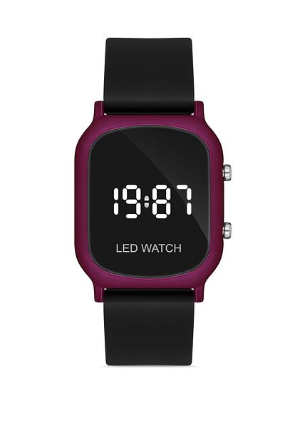 Aqua Di Polo 1987 Women's Black Silicone Digital LED Wristwatch Apwr032606