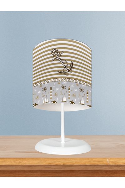 MEKTA HOME Sailor Patterned Brown Lampshade - BABY and CHILDREN'S ROOM