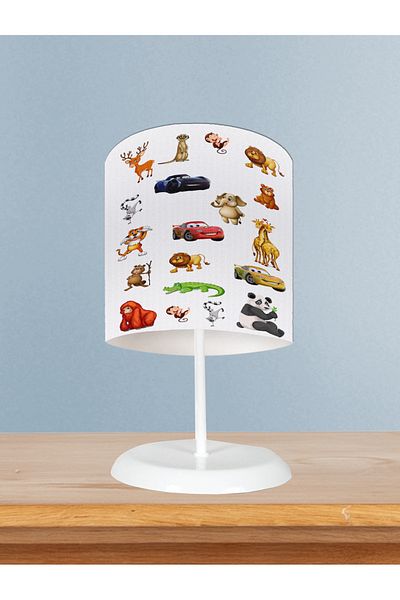 MEKTA HOME Road Animal and Car Patterned Baby and Children's Room Lampshade