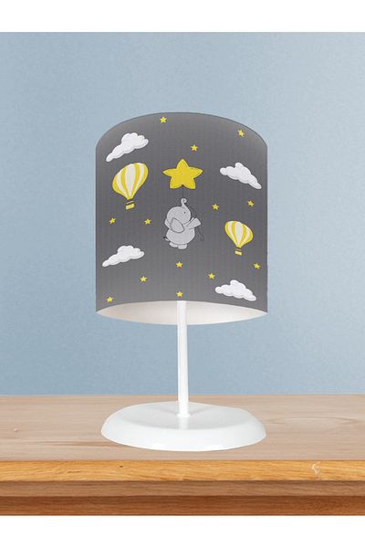MEKTA HOME Star and Flying Balloon Patterned Baby and Kids Lampshade - Elephant Material