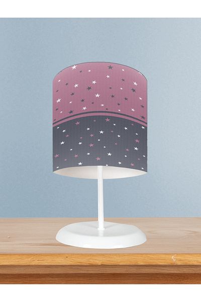 MEKTA HOME Pink Star Patterned Baby and Children's Room Lampshade