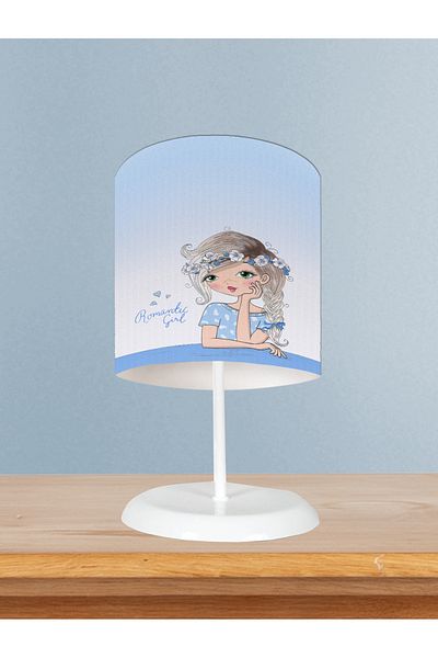MEKTA HOME Romantic Girl Patterned BABY and KIDS Blue Lampshade Room