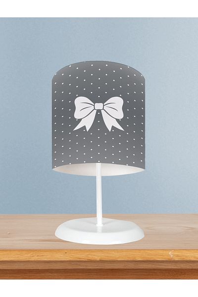 MEKTA HOME Gray Ribbon Patterned Baby and Children's Room Lampshade