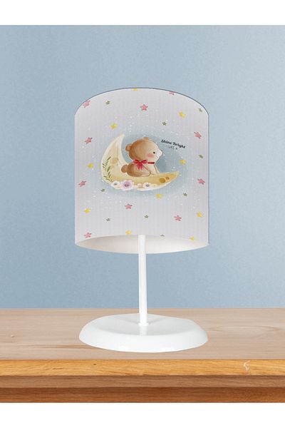 MEKTA HOME Moon and Bear Patterned Baby and Children's Room Lampshade