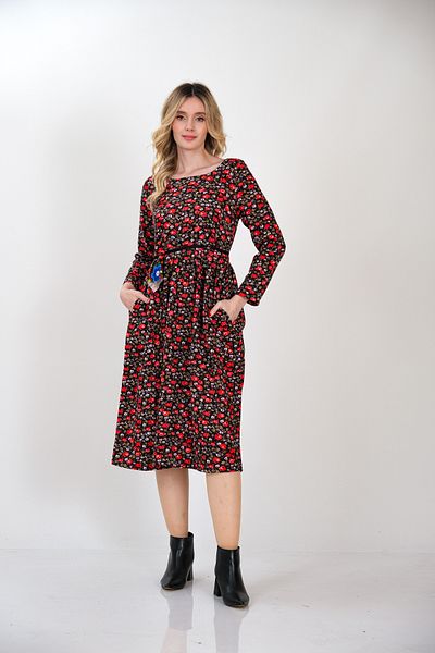 İna Rochie de iarnă cu model mini trandafiri de la Divitin Pazen