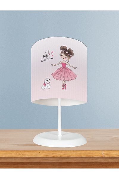 MEKTA HOME Girl and Cat Patterned Baby and Children's Room Princess Lampshade