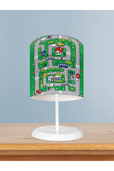 MEKTA HOME Green City and Road Patterned Baby and Children's Room Lampshade
