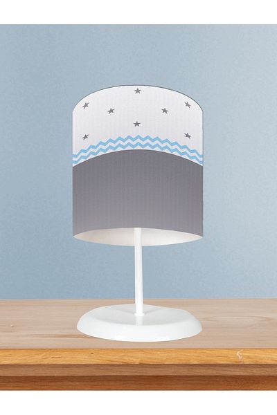 MEKTA HOME Gray Blue Star Patterned Baby and Children's Room Lampshade