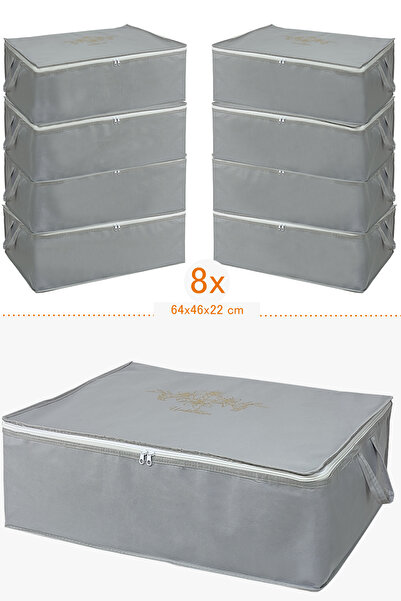 umbellatum 8 قطع من حقيبة تخزين تحت القاعدة باللون الرمادي، حقيبة تخزين كبيرة الحجم