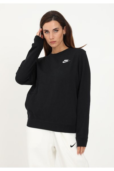 Nike Sportswear Club Fleece Sıfır Yaka Kadın Sweatshirt'ü, Kadın Siyah Sweats...