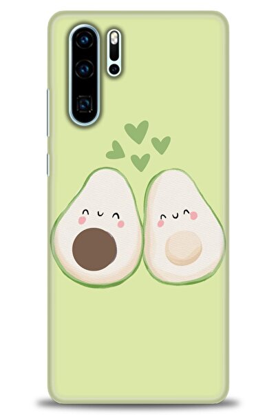 MRCİLETİSİM Huawei P30 Pro Kılıf HD Baskılı Kılıf - Avacado + Tam Ekran Koruyucu