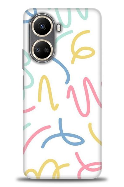 MRCİLETİSİM Realme C55 Case Hd Printed Case - Colorful Lines + Full Screen Pr...