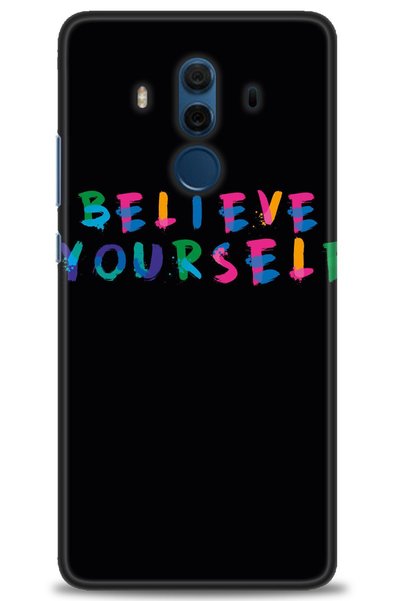MRCİLETİSİM حافظة هواوي ميت 10 برو مطبوعة بدقة HD - Believe + واقي شاشة كامل