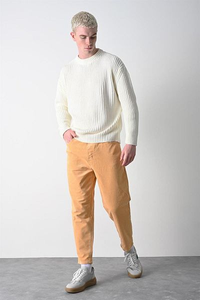 Slatra Ανδρικό Καφέ Κορδόνι Boyfriend Fit Jean