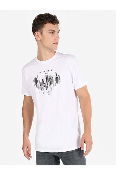 Colin's Tricou alb pentru bărbați - mâneci