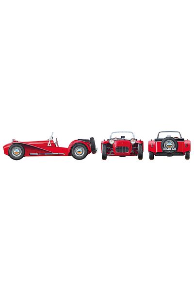 TAMIYA 1/24 Lotus Super 7 Series II Plastic Car Model Kit, Disassembled Hobby Set
