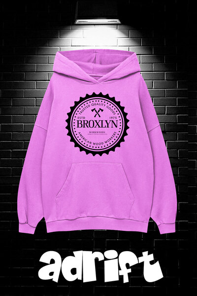 Adrift Φούτερ Unisex Oversize με κουκούλα και τσέπη καγκουρό